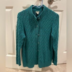 L.L Bean Cable Knit Cardigan Rare Find!